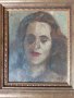 Вера Лукова .портрет на жена, масло върху картон 40/30, снимка 1 - Картини - 40558694