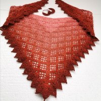 Плетена шал и обеци, снимка 1 - Шалове - 33207102