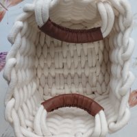 Памучна плетена кошничка (Нова), снимка 4 - Други - 43612121