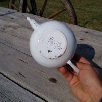 Стар емайлиран чайник #11, снимка 6 - Антикварни и старинни предмети - 26843513