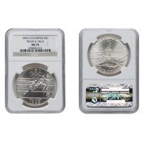 1995-D Olympics Track & Field S$1 - NGC MS 70 - САЩ Сребърна Възпоменателна Монета Долар, снимка 3 - Нумизматика и бонистика - 43773572