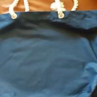 чанта за плаж плътна и качествена, 100% тъмно син супер плътен памук, снимка 5 - Чанти - 33111574