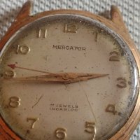 Стар механичен часовник MERCATOR 17 JEWELS INCABLOC SWISS MOVT с позлатена рамка 43078, снимка 5 - Други ценни предмети - 43905495