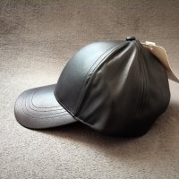 Унисекс кожена шапка с козирка в черен цвят, снимка 10 - Шапки - 43554075