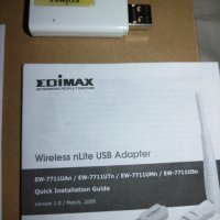 Безжична мрежова карта EDIMAX EW-7711UMN wireless N lite USB, снимка 5 - Мрежови адаптери - 37091450