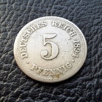 Стара монета 5 пфенига 1894 г.буква А -Германия - рядка , 130 годишна  !, снимка 1 - Нумизматика и бонистика - 39657977