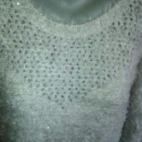 Пухкав пуловер с пайети🍀❤L,XL2XL❤🍀арт.4031, снимка 2 - Блузи с дълъг ръкав и пуловери - 35581005