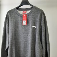 Slazenger SL FLC - Мъжки пуловер дълъг ръкав, тъмно сиво, размер - XXXXL ., снимка 3 - Спортни дрехи, екипи - 39542636