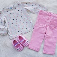 Дънки блузка и буйки за бебе 6 месеца , снимка 12 - Комплекти за бебе - 35292988