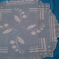 Ретро плетена на една кука покривка за маса цвят екрю, снимка 3 - Антикварни и старинни предмети - 34984964