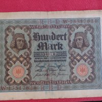 Райх банкнота 100 марки 1920г. Германия уникат за колекционери 28294, снимка 1 - Нумизматика и бонистика - 37144007