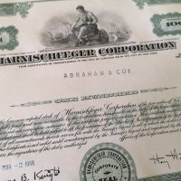 Сертификат за притежание на 100 акции (САЩ) | Harnischfeger Corporation | 1966г., снимка 1 - Други ценни предмети - 34876131