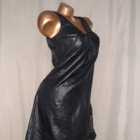 SOAKED XS/ M  Черна рокля от промазан шушлеков  плат , снимка 5 - Рокли - 37579808