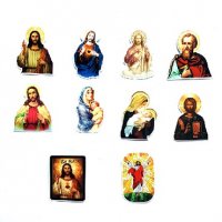 34 бр Исус Иисус Христос Дева Богородица Християнски самозалепващи лепенки стикери за украса декор, снимка 3 - Форми - 39872247