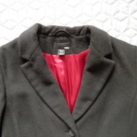 H&M оригинално дамско черно вълнено палто, снимка 4 - Палта, манта - 27943331