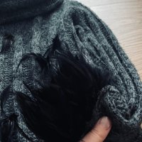 Дамски пуловер с естествени пера , снимка 6 - Якета - 44112567