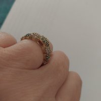  Златен пръстен с изумруди 14 кр. 3.67 гр., снимка 4 - Пръстени - 41687631