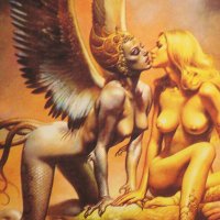 Еротична картичка от картина на Борис Валеджо - Песен на серените - изд.80т  18+, снимка 2 - Други - 27109849