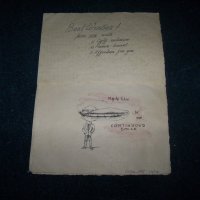 Стар рисуван шарж-картичка от 1934г., снимка 1 - Други ценни предмети - 27473782