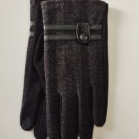 33 Мъжки ръкавици кашмир в тъмен цвят , снимка 1 - Ръкавици - 43317389