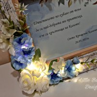Персонализирана рамка с цветя и осветление , снимка 7 - Подаръци за кръщене - 40052914