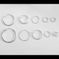 Сребърни обеци халки с диаметър 35мм, снимка 2 - Обеци - 40355218