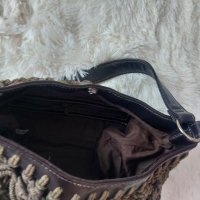 Дамска чанта плетиво и кожа, снимка 2 - Чанти - 33063093