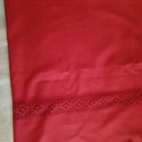 Продавам вълнена тъмно червена покривка за легло с ръчно плетена дантела  , снимка 10 - Покривки за легло - 35041732