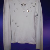 Блуза.Дамска.Елегантна.Сребриста.Сребърни висулки., снимка 2 - Блузи с дълъг ръкав и пуловери - 31018306