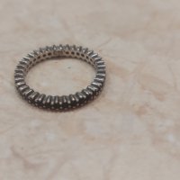 Нежен сребърен пръстен с черни камъчета , снимка 7 - Пръстени - 38775046