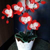 Цветя от мъниста, снимка 5 - Изкуствени цветя - 39405233