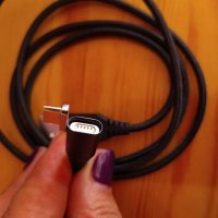Кабел с магнитен накрайник, за зареждане, micro usb, iPhone, магнитен кабел , снимка 11 - USB кабели - 26625737