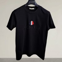 Мъжка тениска Moncler, бродирано лого, цвят черен, снимка 1 - Тениски - 44016737