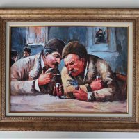 ”Приятели на маса” картина за механа, ресторант, битова стая, снимка 1 - Картини - 37200627