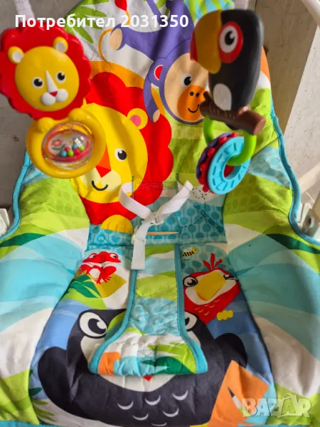 Бебешки шезлонг Fisher Price тропическа гора - лъвче, снимка 1