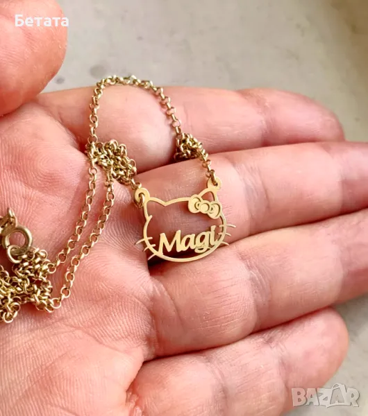 Детско колие, подарък за дете, сребърно детско колие, колие с анимационен герой, колие с име, снимка 1