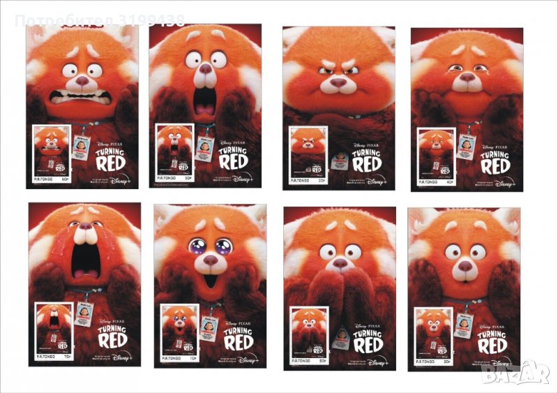 Чисти блокове Анимация Дисни Мей Червената панда 2022 Тонго, снимка 1