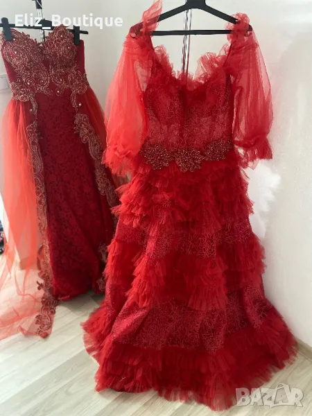 Червена дълга рокля, снимка 1