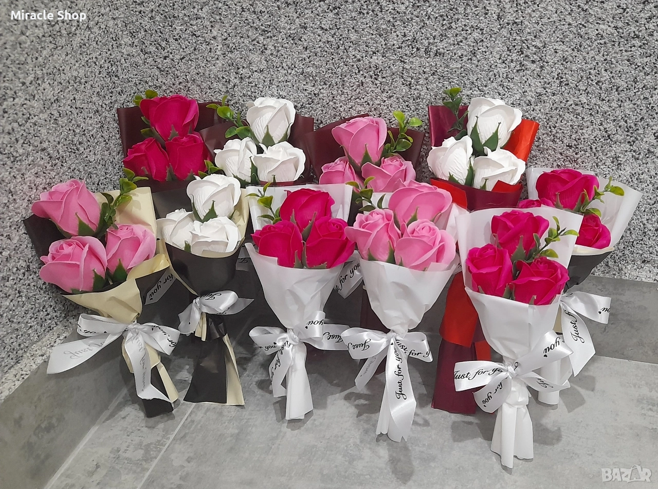 Мини букети от сапунени рози , снимка 1