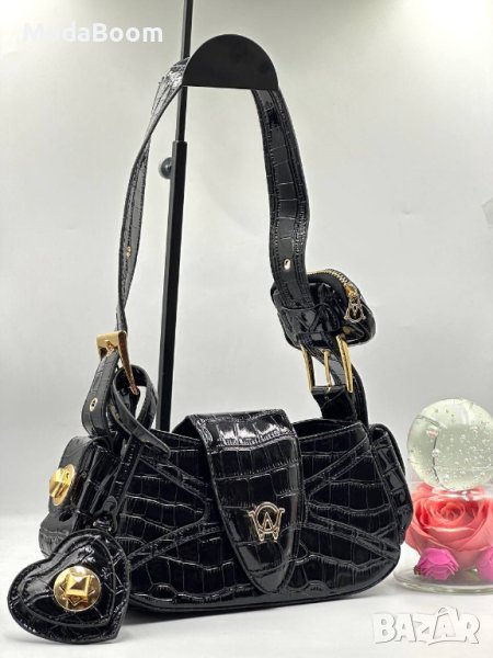 🦎🖤AURORA MINI-BLACK CROC дамска чанта🦎🖤, снимка 1
