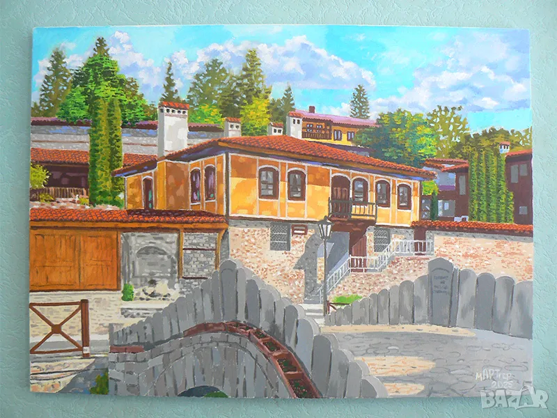 Пейзаж от Копривщица . Маслена картина ., снимка 1