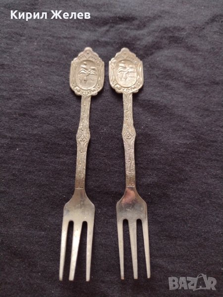 Две ретро вилички за десерт орнаментирани изящни за колекция декорация битов кът - 63361, снимка 1