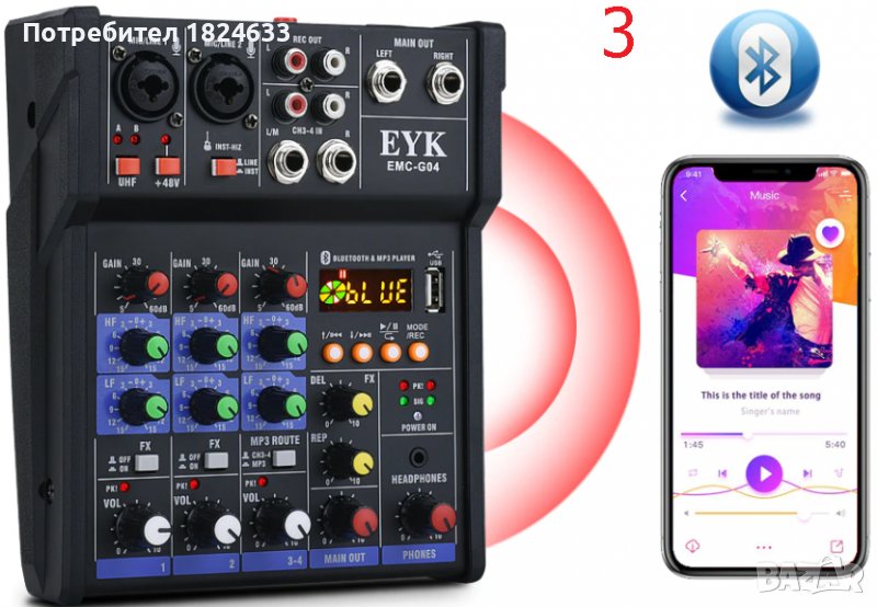 Аудио мини миксери LOMEHO AM-AX3 BOMGE BMG-06D EYK EMC-G04 в Ресийвъри ...