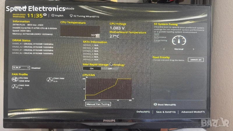 Asus Z97M-PLUS + i7 4790 + 16gb, снимка 1