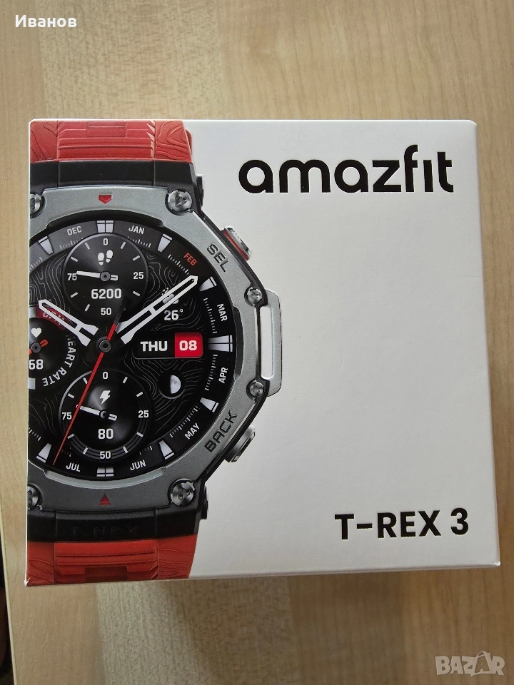 Чисто нов!! Смарт часовник Amazfit - T-Rex 3, 48 mm, 1.5'', Lava Red, снимка 1