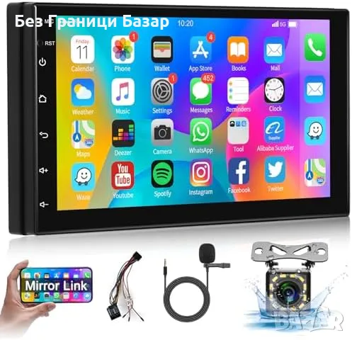 Нова 2DIN Android Навигация 7" HD, FM/RDS, Mirror Link, USB за кола, снимка 1