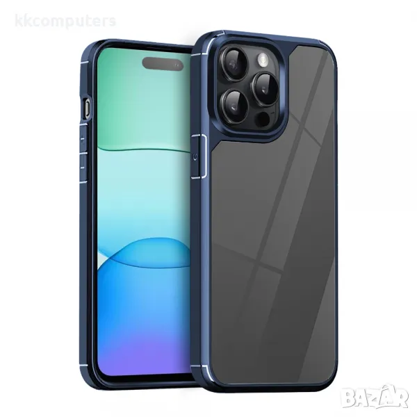 Калъф силикон Shock Прозрачен /Синя рамка/ за Xiaomi Redmi Note 13 Pro 5G Баркод : 3131821, снимка 1