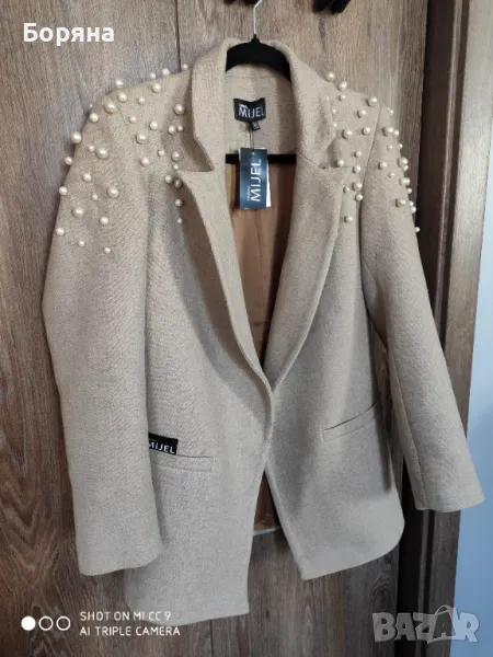 Намален - Mijel нов с етикет блейзър с перли, снимка 1