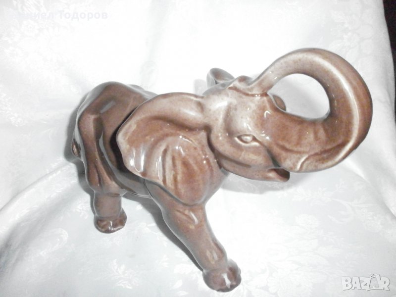 Стара Керамична  Фигура, Статуетка - Слон, снимка 1