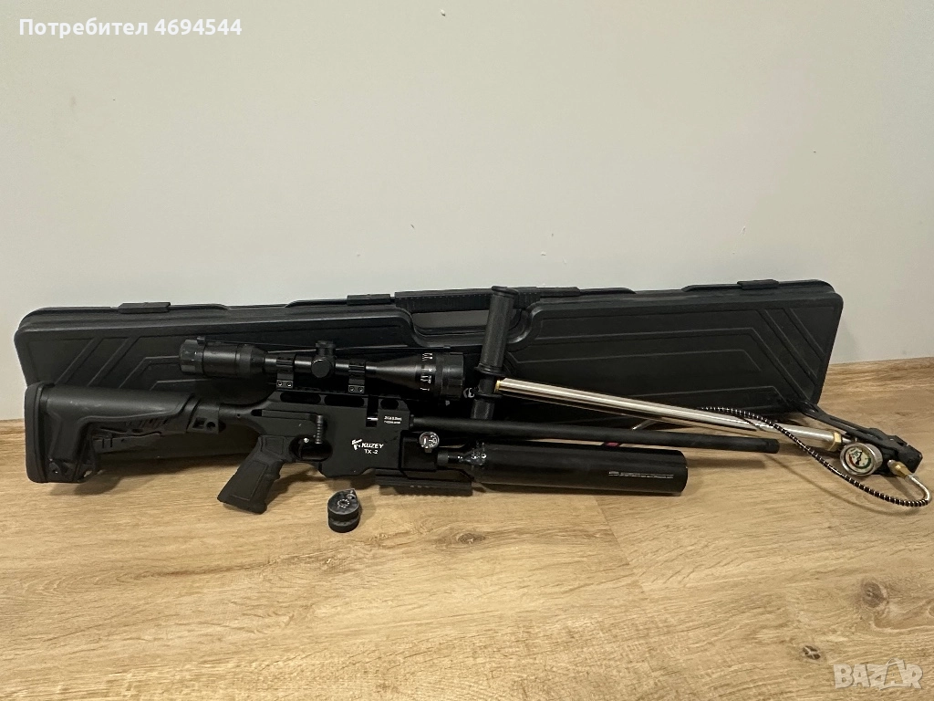 Въздушна пушка Kuzey TX-2 6.35mm + оптика Gammo и помпа за въздух, снимка 1
